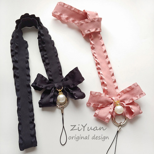 原创网红ins手机挂绳珍珠挂脖女