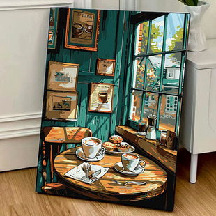 75cm diy数字油画大海鲸鱼动漫人物客厅挂画