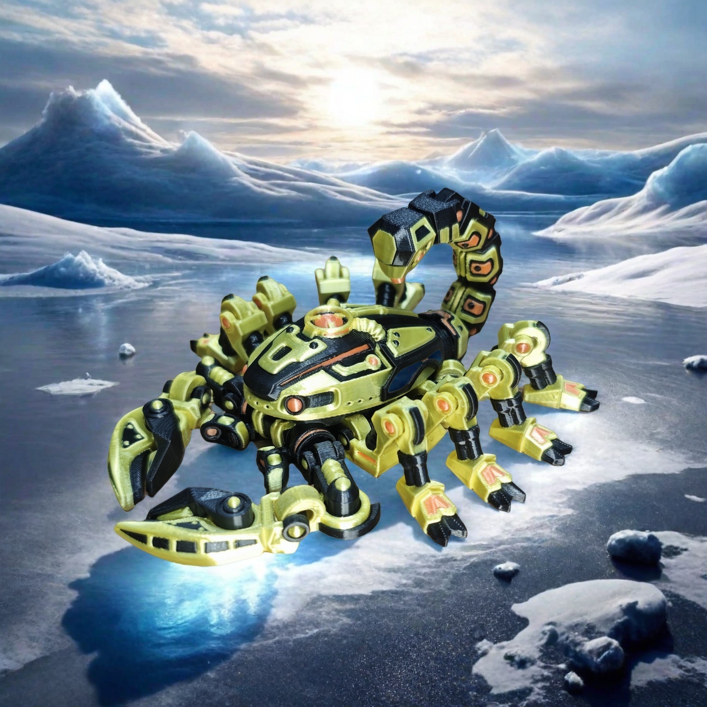 机甲巨毒蝎子颗变形关节玩具