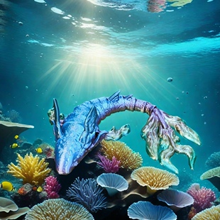 鲲鹏摆件蝾螈锦鲤祥瑞装 饰品山海经神兽玩具手办模型可活动3D打印