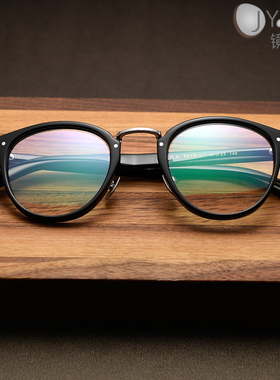 DOA近视镜架镜盈眼镜T81亮黑色手造赛璐珞复古方框余文乐同款潮款