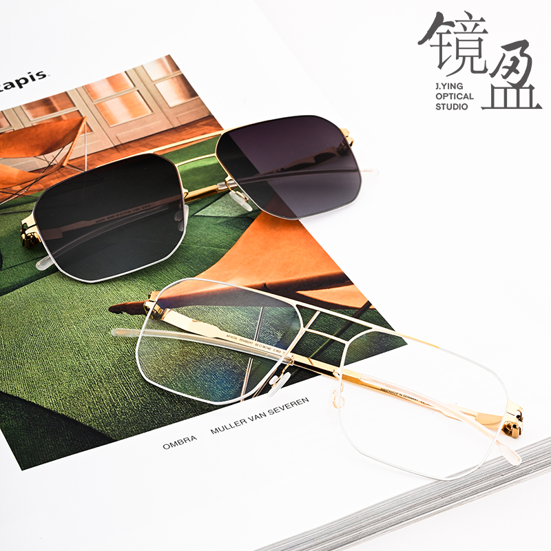 MYKITA墨镜RHYS镜盈眼镜德国制造男士双梁方框简约轻薄时尚太阳镜