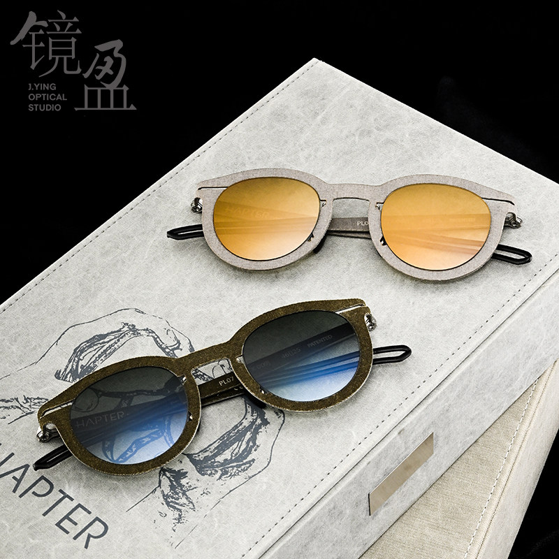 HAPTER墨镜PL07F镜盈眼镜意大利手造薄钢前卫圆框复古时尚太阳镜
