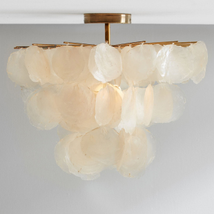 灯具 设计师创意艺术温馨浪漫卧室房间灯个性 法式 复古贝壳吸顶灯