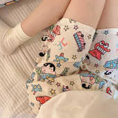 休闲宽松遛弯裤 新款 短裤 可外穿薄款 日系卡通印花睡裤 家居裤 女夏季