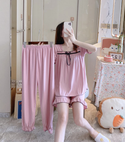 公主风睡衣女短袖休闲家居服套装
