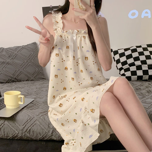 睡裙休闲夏季公主风背心裙睡衣女
