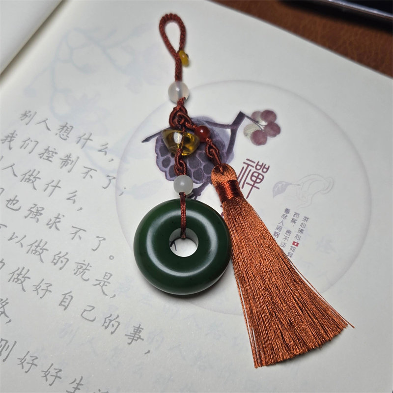 私家订做~新疆和田碧玉籽料大面包圈 圆满吉祥吊坠挂件和田玉首饰