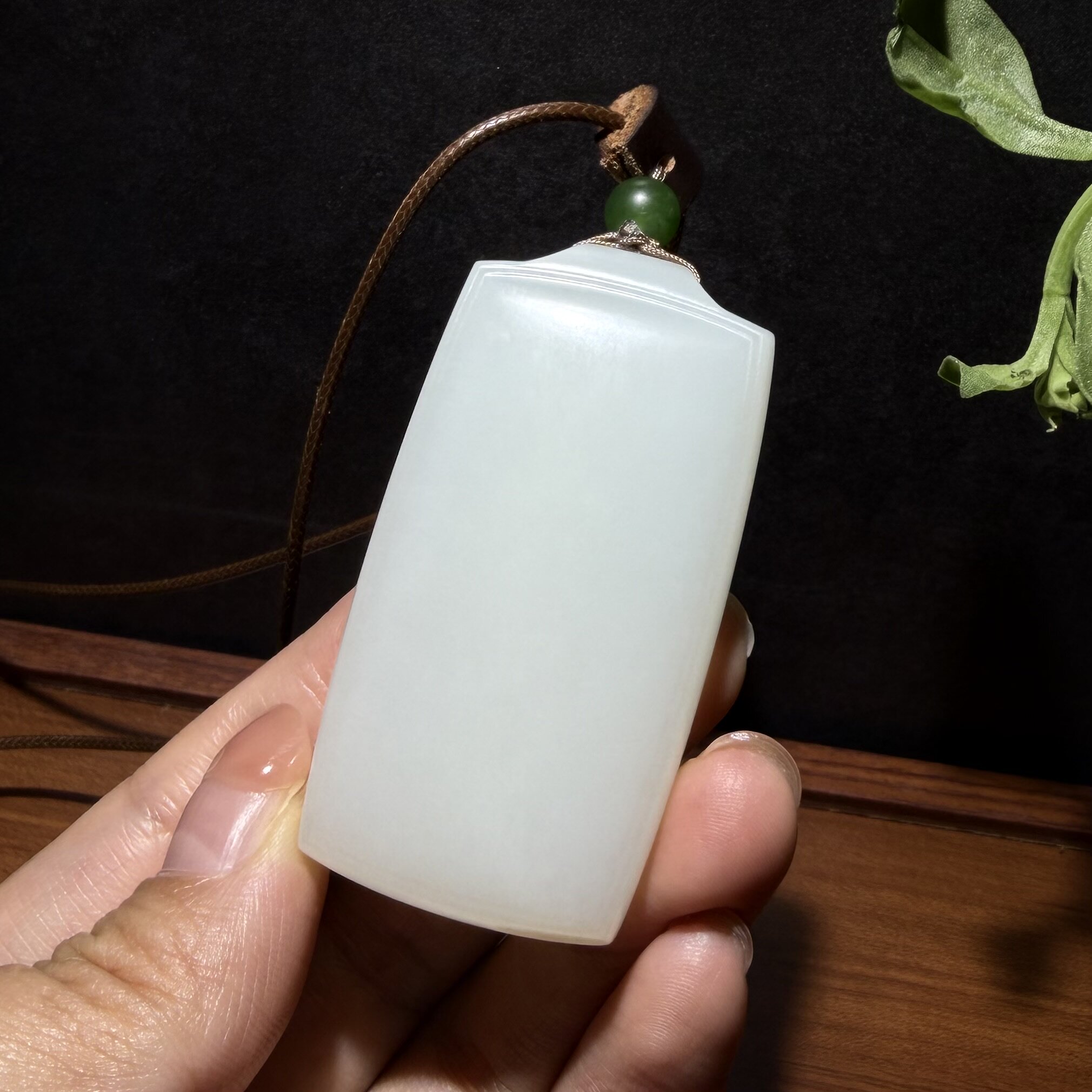 收藏级~新疆羊脂白玉籽料平安无事牌吊坠挂件观音佛玉石雕刻4~41