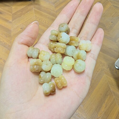 福利~新疆和田糖白料并蒂莲吊坠挂件DIY锁骨链玉石雕刻培训