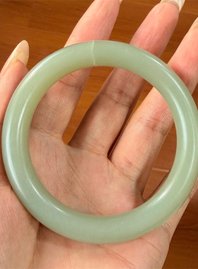 猜重量~送手镯新疆和田沙枣青籽料手镯碧玉籽料8MM珠子吊坠挂件