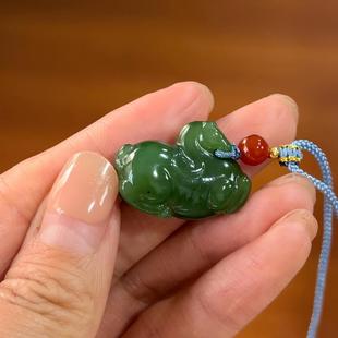 新春福利~碧玉籽料生肖马 挂件吊坠新疆和田玉新春礼物玉石雕刻