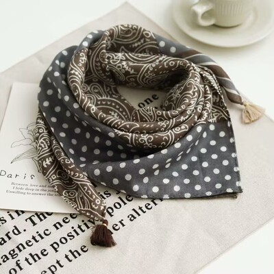 民族风腰果花70纯羊毛小方巾围巾女款春秋冬季中老年披肩薄款丝巾