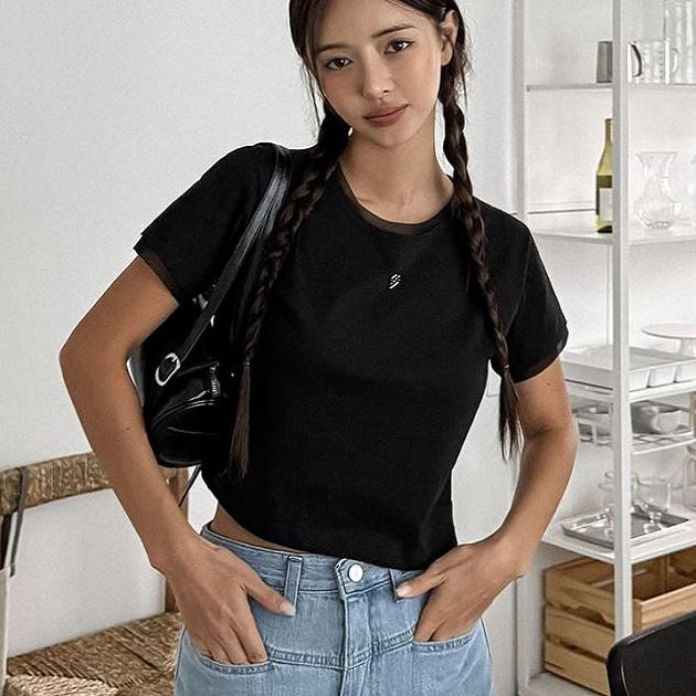 六0903韩国正品lit-2886 T恤区简约正品街头夏款优雅新款气质直邮