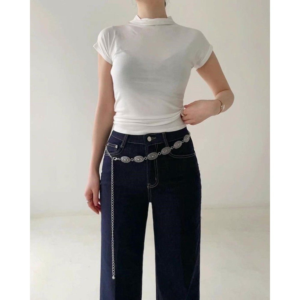 九0704韩国东大门运动牛仔裤区HowLuk-8577065直邮别致甜美潮流