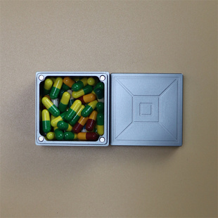 铝合金药盒大容量随身便携密封分装药物收纳罐茶叶盒磁吸收纳盒子