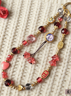 个性手机链中国风招财capper张砚拙聚财喜庆小众礼品随身挂绳腕带