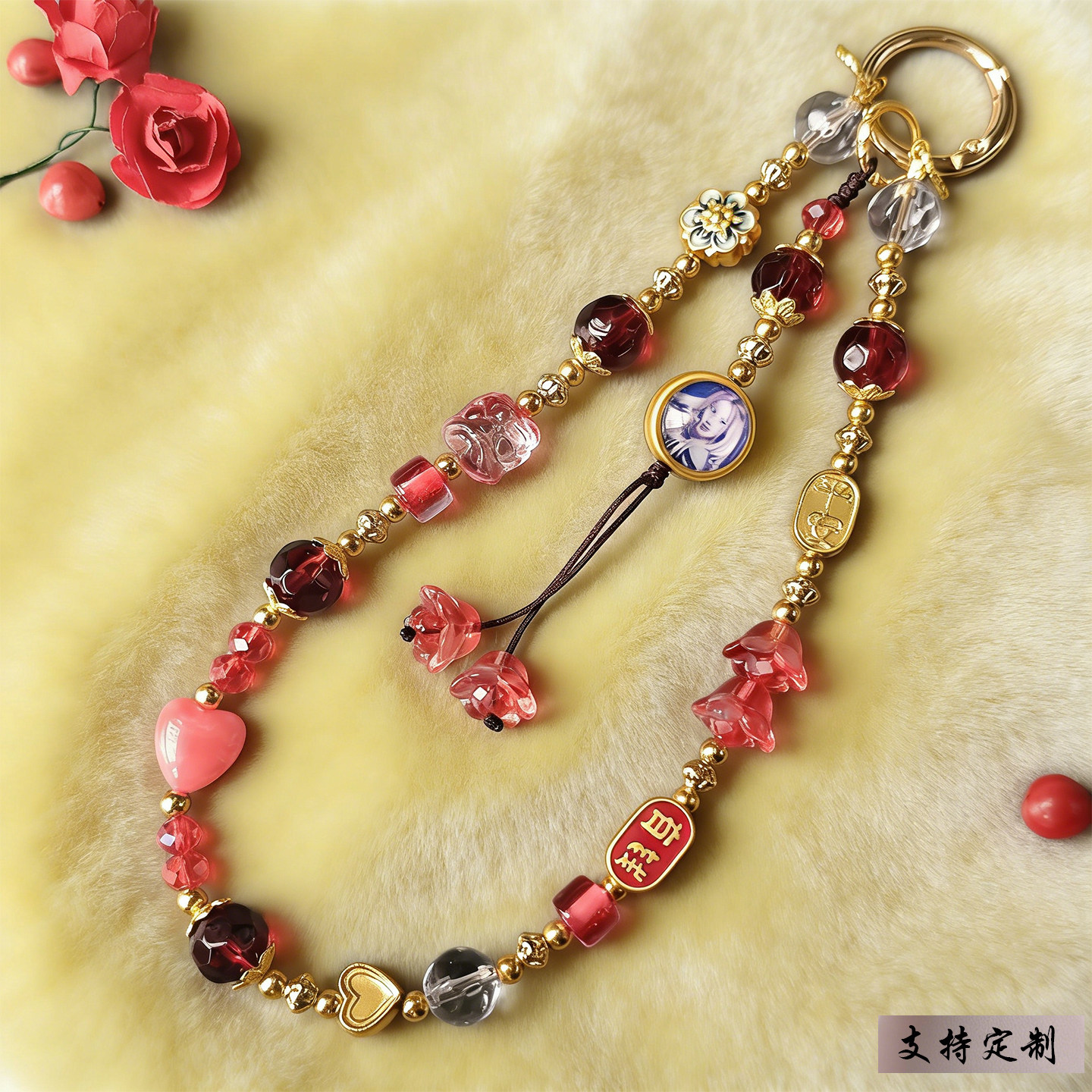 猫爪手机链多巴胺精致高级感古力娜扎防丢合金挂件中国风户外旅行