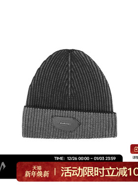 babama潮牌嘻哈针织帽UNtitled系列冬季保暖可折叠黑色毛线包头帽