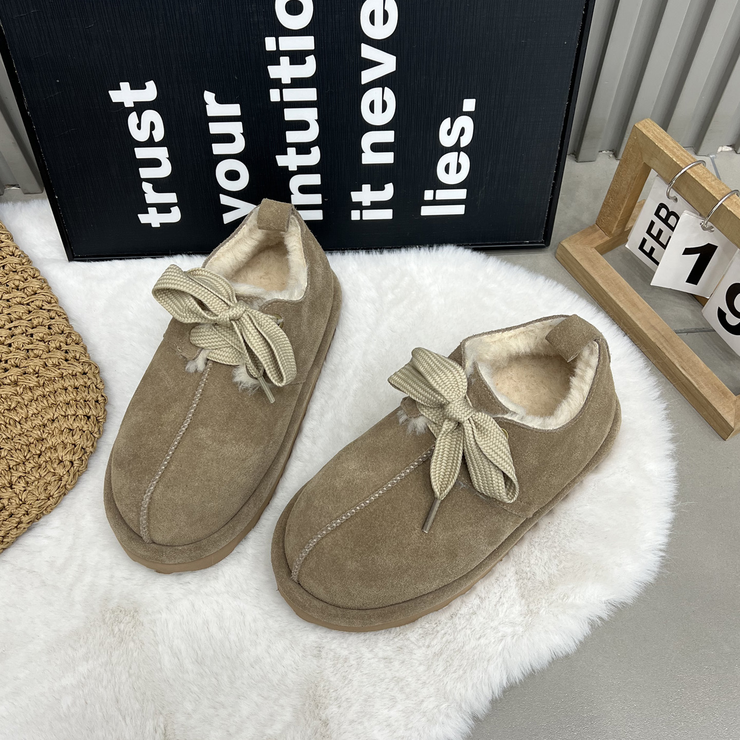 2025冬季新款磨砂真皮丑萌棉鞋