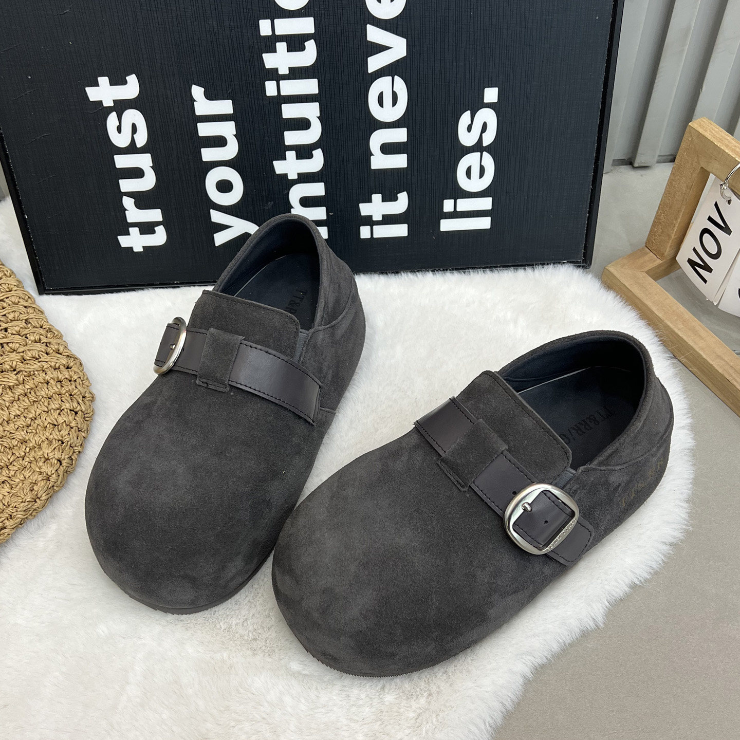 春季新款丑萌大头鞋内增高一脚蹬全包勃肯鞋时尚复古风休闲乐福鞋,女鞋,勃肯鞋/软木鞋,淘宝优惠券,粉丝福利购,淘宝优惠卷