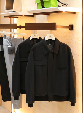 2026春季新款男士高级感轻奢商务休闲行政风黑色翻领夹克外套2055