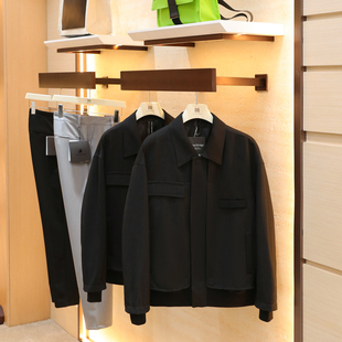 高级感轻奢商务休闲行政风黑色翻领夹克外套2055 男士 2026春季 新款