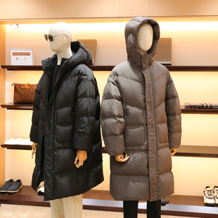 高性价比300克高充绒量2025冬新款宽松过膝长款连帽羽绒服男1702