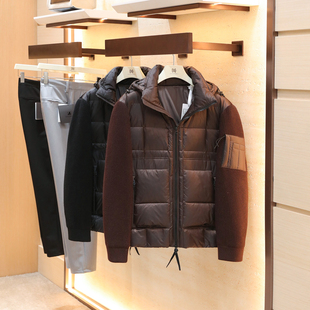 2025冬季 美式 休闲90白鸭绒户外保暖拼接针织袖 羽绒服外套1556 新款