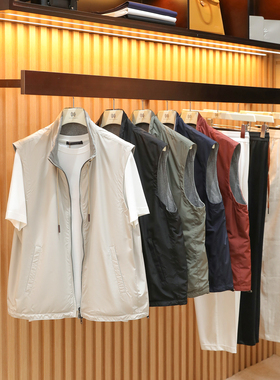 意式奢华2025早秋新款男高端三防休闲两面穿背心马甲坎肩外套1320