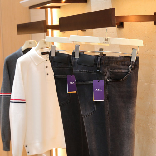 经典黑灰色复古水洗牛仔裤男2025秋季新款宽松弹力直筒长裤子1498