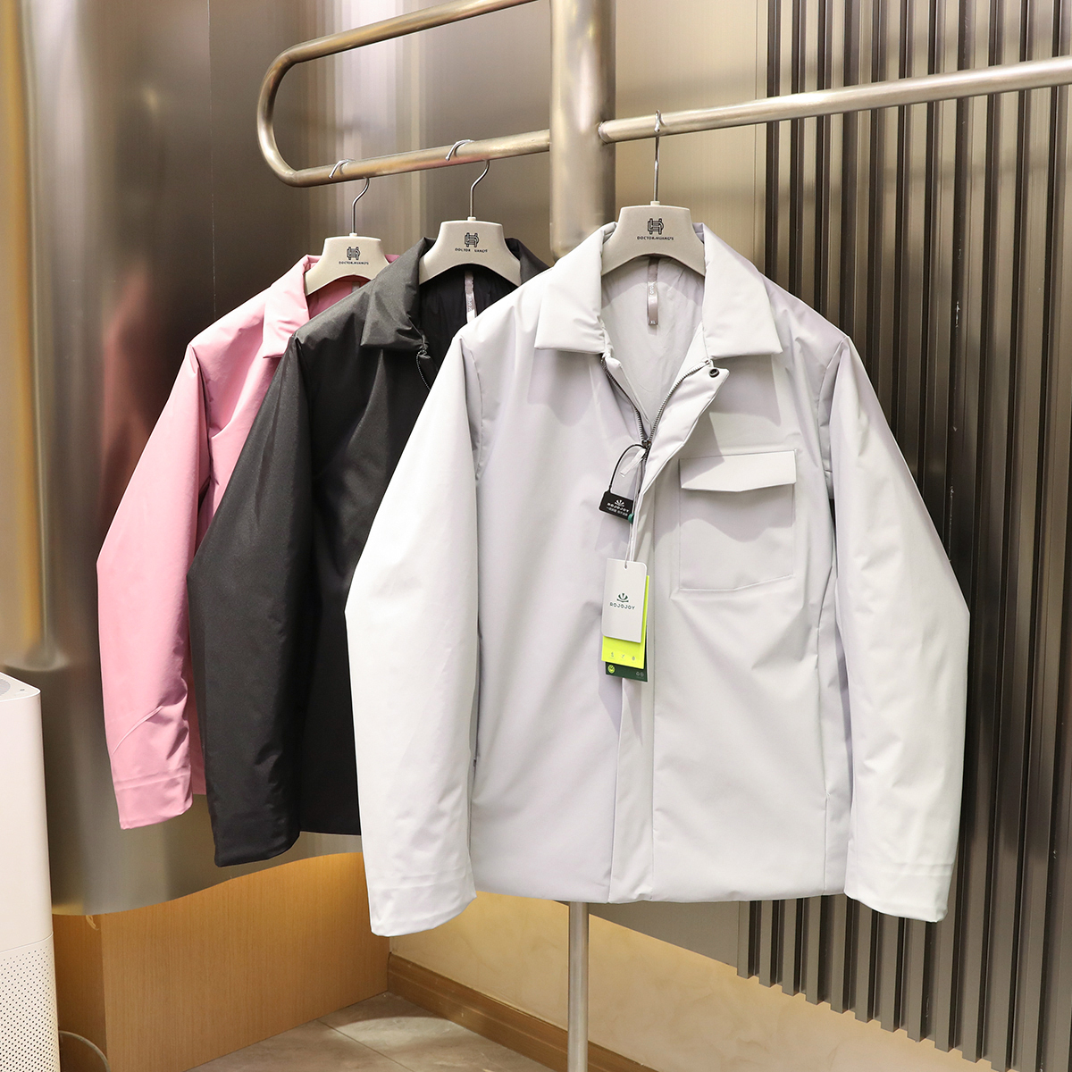 明星同款2024秋冬季新款城市商务休闲轻薄男棉服高端立领棉衣9685