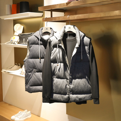 意式奢华2024秋冬季新款男商务休闲高端90白鹅绒叠穿羽绒马甲9697