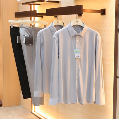 意式奢华老钱风2025秋冬季新款莫代尔衬衫男商务休闲长袖衬衣1572