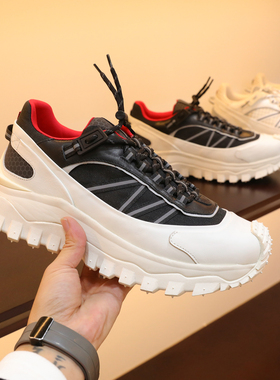 法式潮奢2025秋冬高端休闲老爹鞋男士头层牛皮厚底徒步运动鞋1591