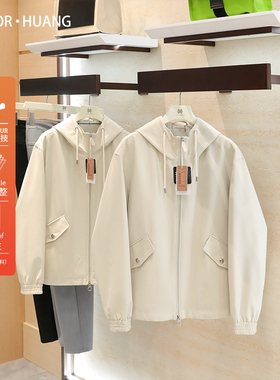 意式奢华2025早秋新款男士高端户外休闲三防连帽简约夹克外套1281