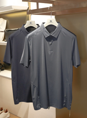 都市通勤2024夏季新款男户外休闲桑蚕丝polo衫莱赛尔短袖T恤9113