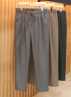 2026春季新款男士商务休闲户外高端含羊毛莱赛尔混纺休闲长裤2025