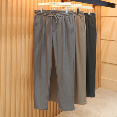 2026春季新款男士商务休闲户外高端含羊毛莱赛尔混纺休闲长裤2025