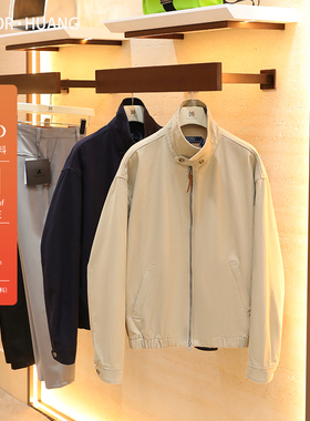 意式奢华老钱风2025秋季新款男士100%全棉翻领哈灵顿夹克外套1495