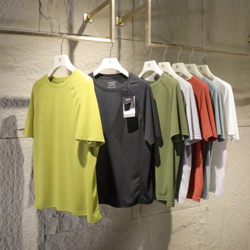 2025夏季新款男士机能户外运动跑步健身吸湿速干透气短袖T恤1144