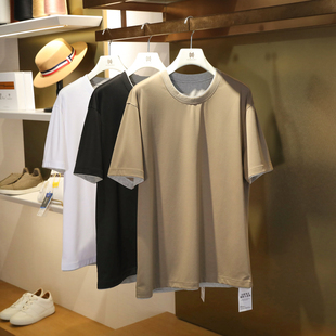 T恤1136 男高端户外撞色双层领假两件棉麻短袖 意式 奢华2025夏新款