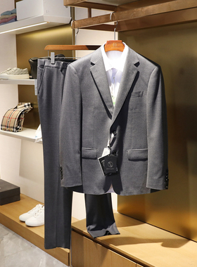 意式奢华2024春秋季新款男士100%绵羊毛高端行政西服西裤套装9335