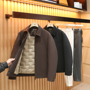 2025秋冬新款男士户外时尚轻商务休闲轻便保暖翻领夹克羽绒服1681