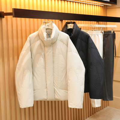 2025冬季新款男士城市户外保暖90白鸭绒羽绒服立领面包服外套1666