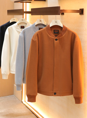 美式老钱风2025秋季新款男士高端含羊毛桑蚕丝棒球服夹克外套1460