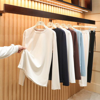 明星同款2026春夏季新款意奢极简风丝滑裸感莫代尔长袖T恤男2084