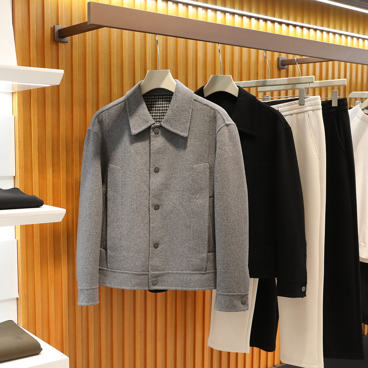 年终清仓 春秋男士商务休闲轻熟风羊毛混纺夹克短款毛呢外套9406