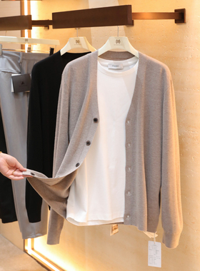 意式奢华2025秋冬新款男士高级感商务休闲含羊毛混纺针织开衫1503