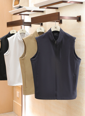 高性价比高克重2026春季新款户外外穿马夹针织立领叠穿马甲男2104